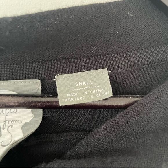 Anthropologie Girls From Savoy Black Cowl Bell Sleeve Front Pleats Sweater Dress - Picture 7 of 11